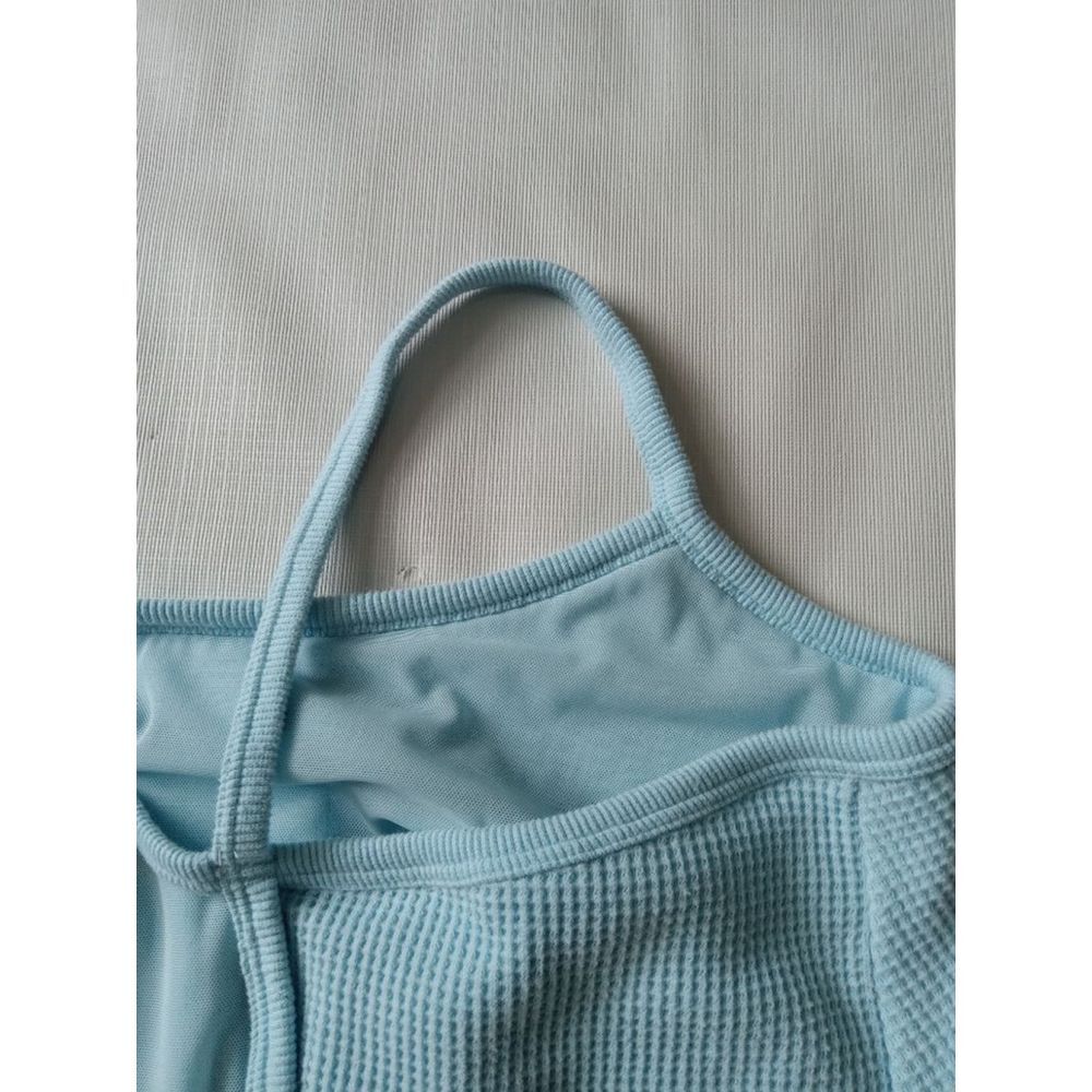 Auden Light Blue Waffle Knit Unlined Plus Size Bralette Women's 3X 46DD 48DD - Picture 7 of 10